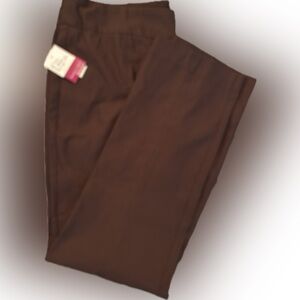 NWT Kim Rogers Chocolate Pull-On Straight Pants